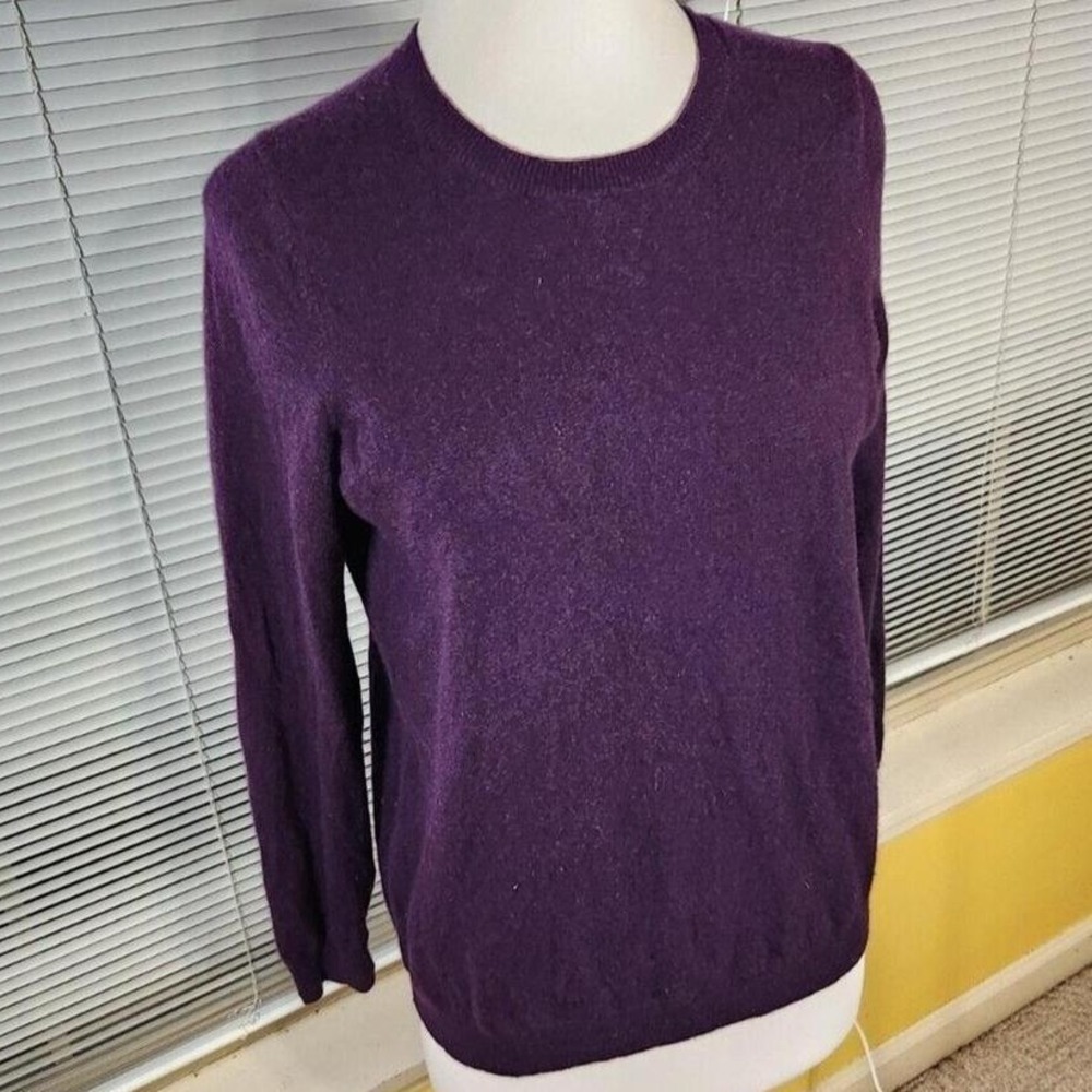 Talbots $199 0X Petite 100% Cashmere Purple Heather Rich Amethyst Audrey Sweater